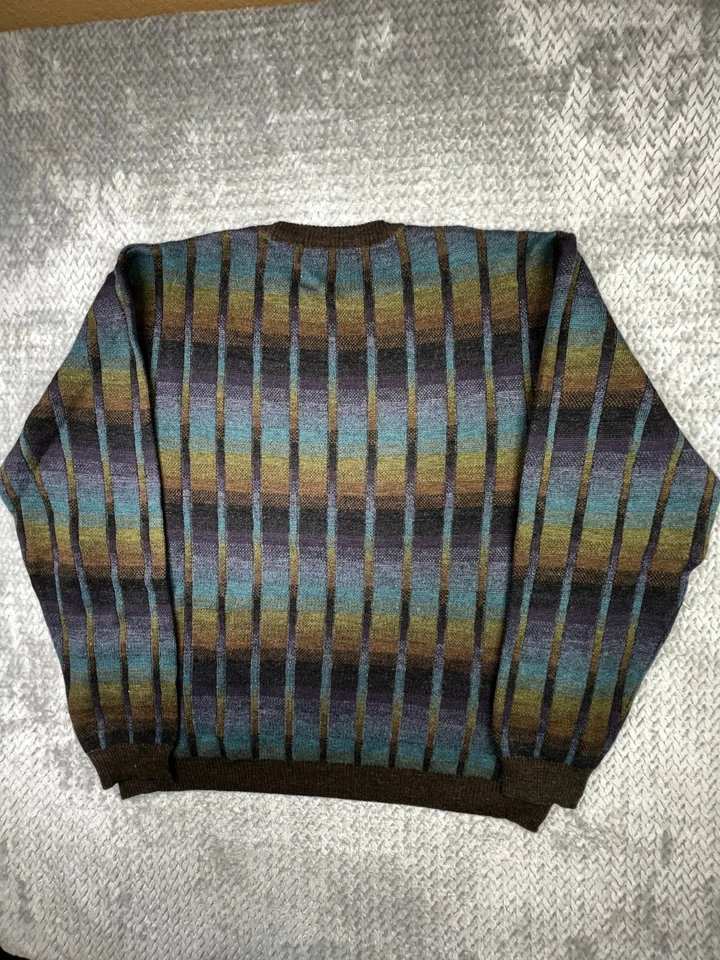 Suéter Vintage Años 90 Norm Thompson Talla XL Tejido Geométrico Abstracto Cosby AOP Foto 2 de 4