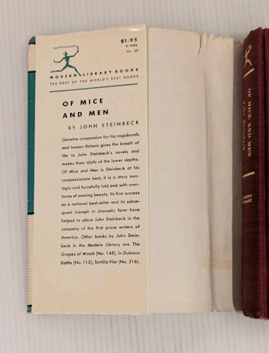 Of Mice and Men John Steinbeck Modern Library Vintage 1937 Hardcover DJ - Picture 4 of 10