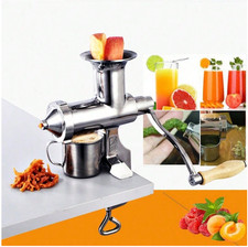 Manual Stainless Steel Juicer - Fruit & Wheatgrass Squeezer with Clamp UK