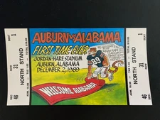 First-Time Ever 1989 Iron Bowl Authentic Ticket