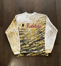 Vintage 1980s Made in USA AOP Washington Redskins NFL Sweatshirt - L