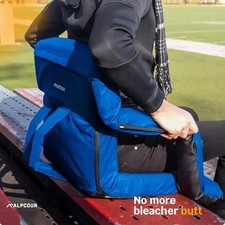 ROYAL BLUE - ALPCOUR HEATED RECLINING STADIUM SEAT FOR BLEACHERS   WIDE BLEACHER