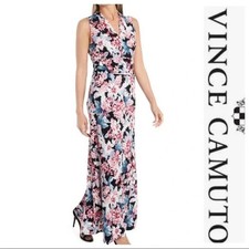 Vince Camuto Dress Summer Bloom F1 COLOR 060 Rich Black Size L