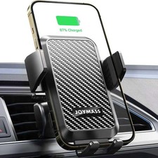 15W Fast Wireless Car Charger Mount, Auto Clamping Phone Holder for iPhone Sam