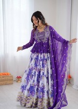 Wedding Wear Faux Georgette Lehenga Choli With Koti  Dupatta For Women