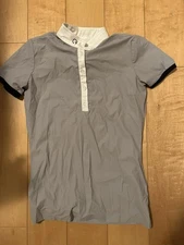 Ego 7 Equestrian Competition show shirt grey short sleeve size IT 40 EU 36