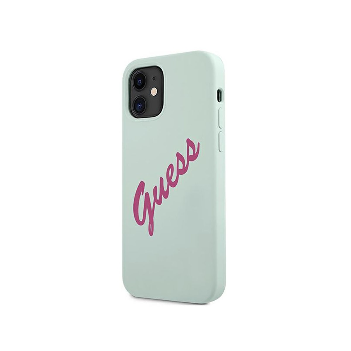 Coque en TPU Guess iPhone 12 Mini finition premium bleu vintage