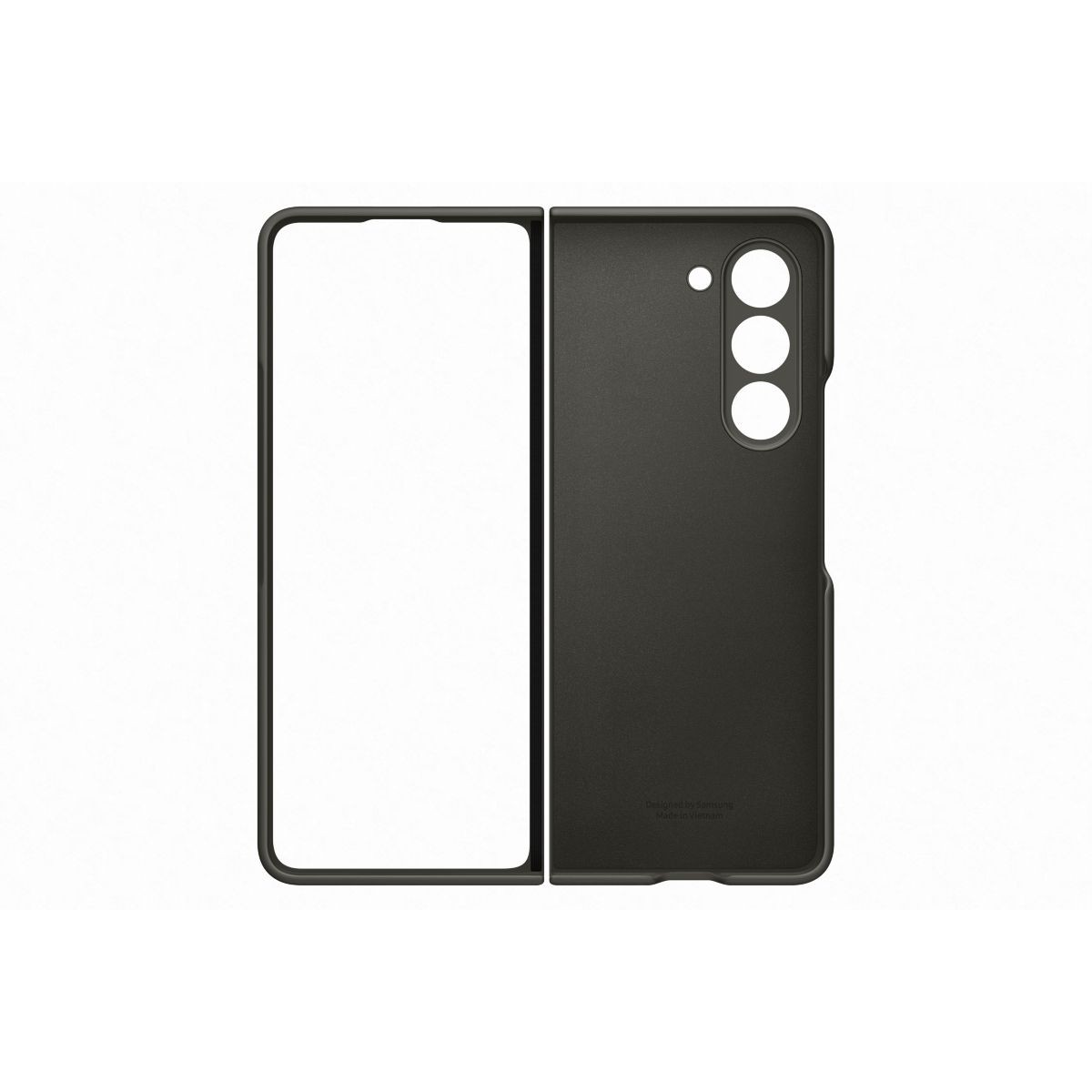 Coque Samsung Z Fold 5 simili cuir graphite housse rigide ultra mince