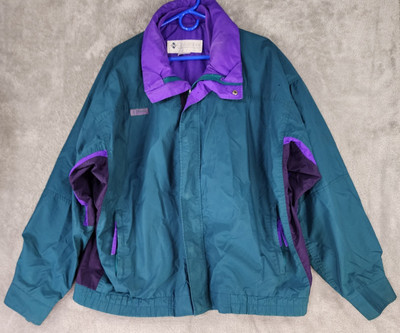Columbia Bugaboo Jacket Womens 2XL Green Full Zip Snap Long Sleeve Ski 90s Retro