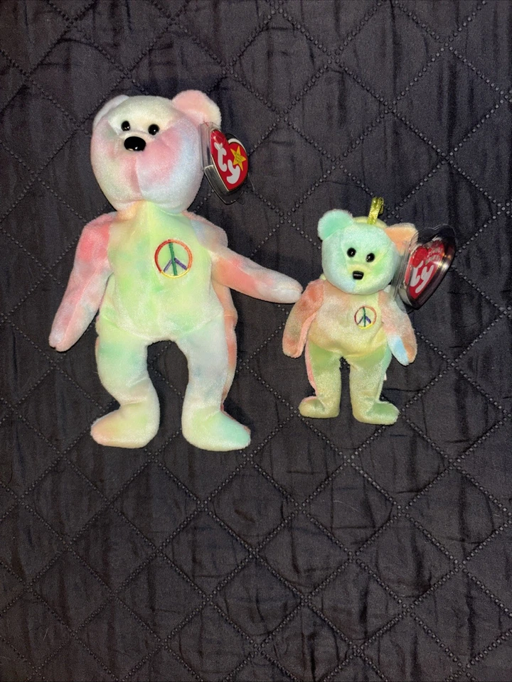 Ty Beanie Baby: Peace Bear de 1996 - descontinuado, Jingle Beanies Peace 2001 Foto 2 de 4