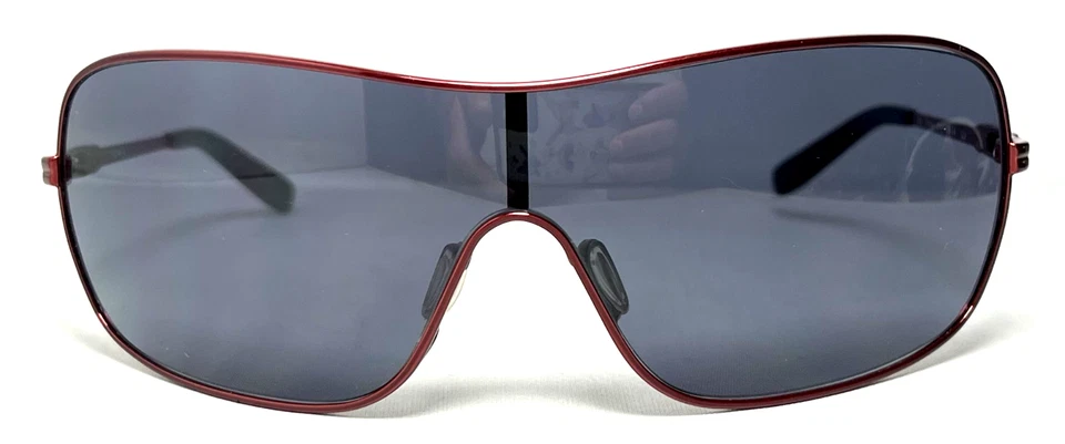 OAKLEY DISTRESS OO4073-04 Red Metal Rectangular Wrap Women's Sunglasses - Image 4 of 4
