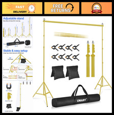 Adjustable 10x10ft Backdrop Stand Kit with Crossbars, Clamps Sandbags for Even