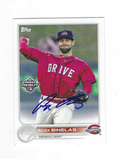 Signed ALEX BINELAS Greenville Drive 2022 Topps Pro Debut Card #PD-28 w/COA