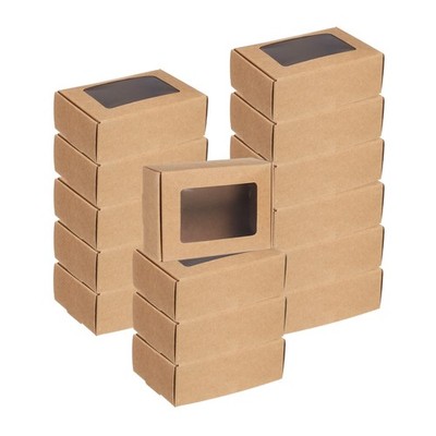 16Pcs Kraft Soap Boxes, 3.3'' x 2.4'' x 1.2'' Mini Kraft Treat Boxes(Light Brown)