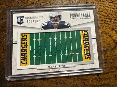 2013 Panini Prominence - Manti Te'o #160 Rookie Field Plates Signatures 38/102