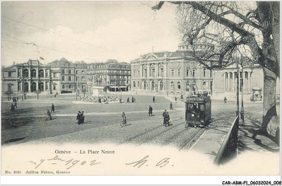 CAR-ABMP1-0005-SWITZERLAND - GENEVA - La place Neuve - Tramway