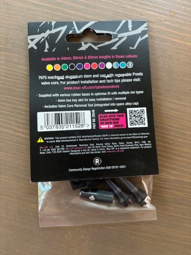 Muc-Off tubeless valve kit 80mm, V2 grey, aluminum, bike road/mountain new - Picture 2 of 2