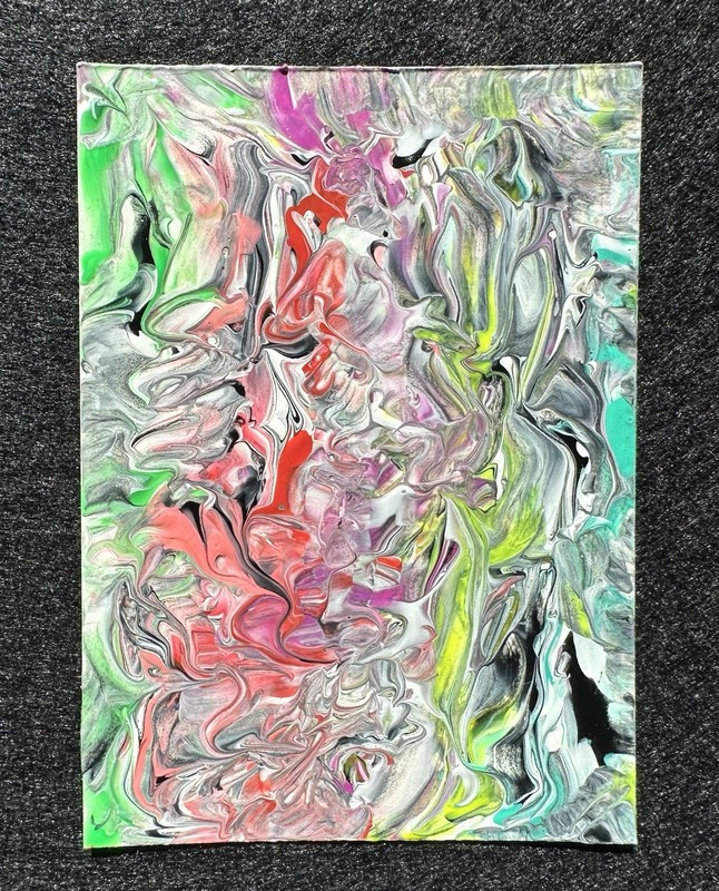 ACEO Original 3D Abstract Psychedelic Puff Painting