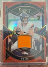 2024 Panini Select - Rookie Swatches Bo Nix #RS-BNX Red Prizm (RC) Broncos