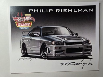 Hot Wheels Design Sheet Nissan Skyline GT-R Autographed 