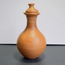 Rustic Handmade Terracotta Water Pitcher w Lid Unglazed Natural Earthenware Pot