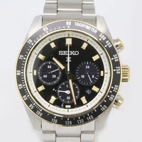 [☆Very Good]SEIKO PROSPEX SPEEDTIMER SBDL113 Black Gold Solar Chronograph Watch