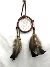 Native American Dream Catcher, 3" DreamCatcher, Cherokee, Citrine COA  #DC3-8