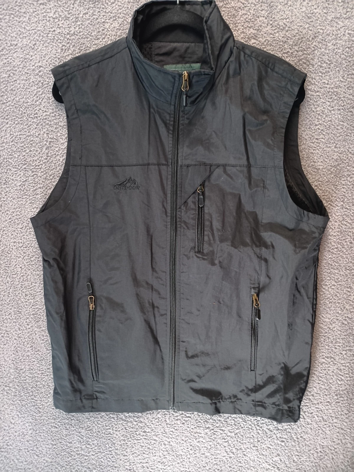 Outdoor Classic Black Utility Vest Men’s 2XL Zip Hiking Tactical Retro