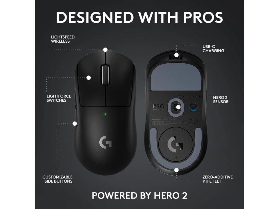 Logitech G PRO X SUPERLIGHT 2c wireless gaming mouse 51 g pro-grade compact - Image 3 of 4