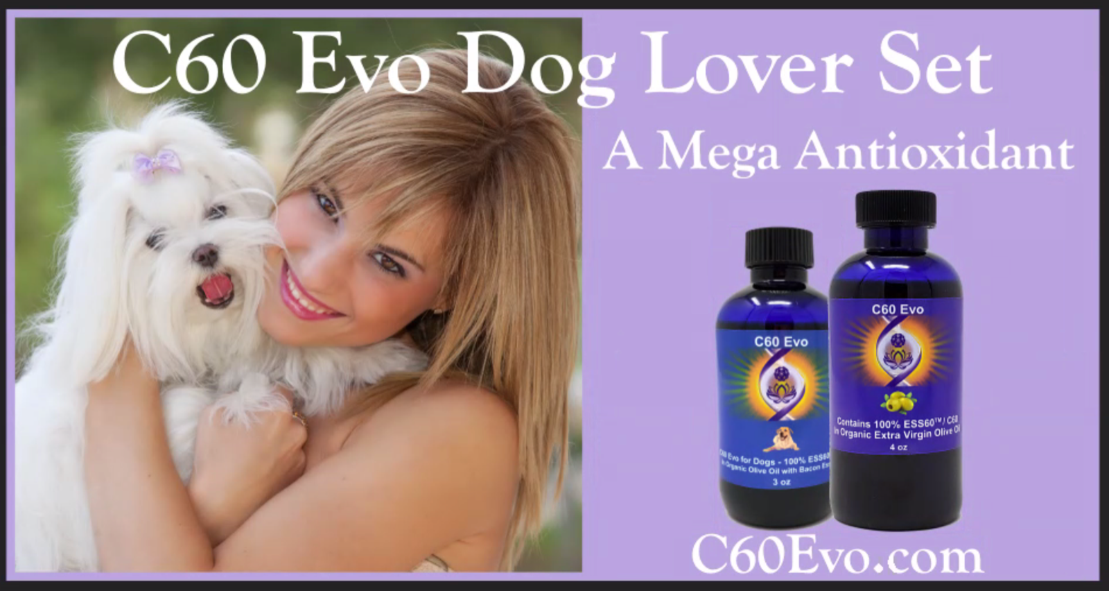 C60 EVO FOR DOGS Pure C60 ESS60, Olive Oil & Natural Bacon Essence