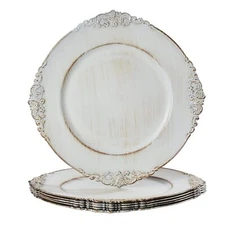 Antique White Charger Plates Round Antique Plate Chargers for Dinner Plates 1...