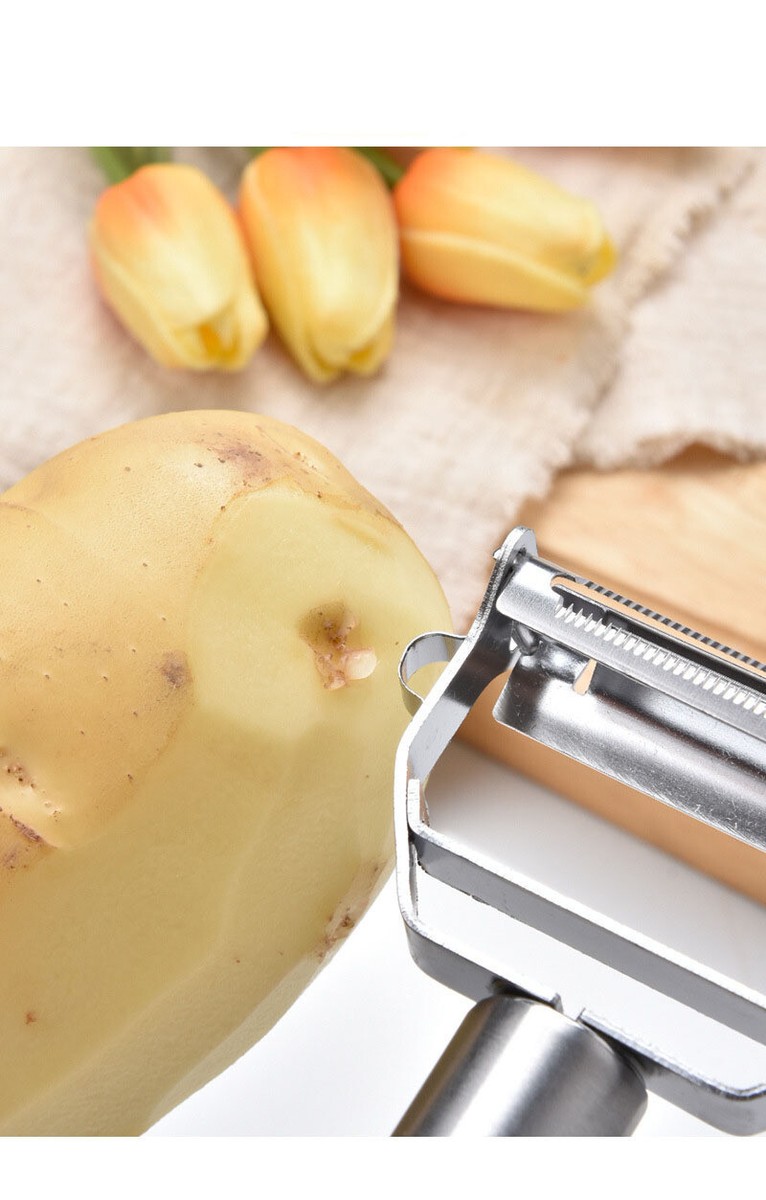 CPJJ Pelapatate Multifunzione - Professionale, Per Verdure, Con Lame Intercambiabili, Rosso - Foto 5