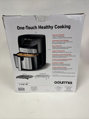 Gourmia 7-Qt Digital Air Fryer GAF798 Black used good in Box - Picture 3 of 4