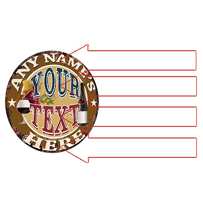 CP-0159 ANY NAME'S Custom Personalized Wine Drink Bar Metal Sign Decor Gift idea - Picture 4 of 14