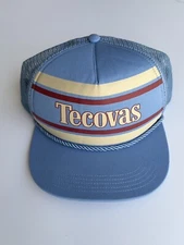 Tecovas Trucker Rope Hat Snapback Blue Spellout Western 5-panel Flat Brim Cap