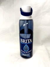 Brita Insulated Filtered Water Bottle with Straw Reusable BPA Free Plastic Blue