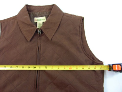 Gander Mountain Brown Nylon Blend Full Zip Quilted Vest L - Picture 6 of 7