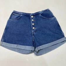 NEW NOS 90s Y2K Gitano Womens Jean Shorts Denim Button Fly Size 12 29" Relaxed  
