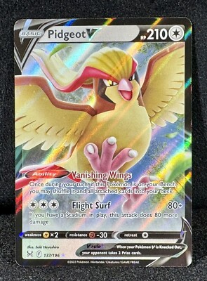  Pidgeot V Sword & Shield - Lost Origin 137/196 Holo Ultra Rare SUPREME/FIERY!A