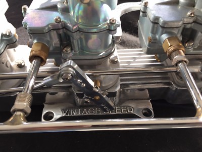 VINTAGE SPEED STROMBERG 97 3 x 2 CARB TO 4 V ADAPTER SET TRI POWER
