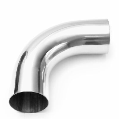 3'' OD 4.5'' CLR 90 Degree Bend Stainless Steel Mandrel Exhaust Pipe 2'' Legs