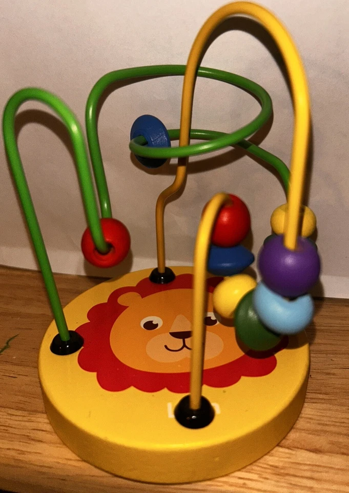 3 Montessori Educational Toddler Math Toys Wooden mini Beads Wire Puzzles&Rings - Image 3 of 4