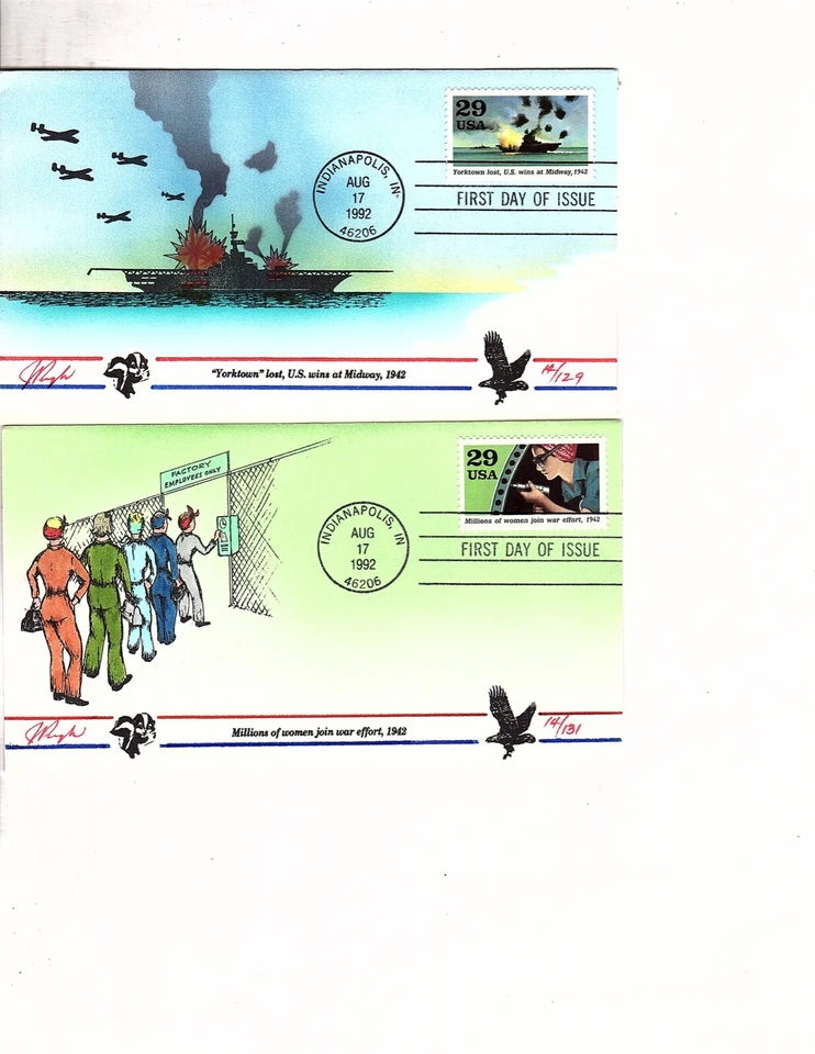 us stamp 2697b-2697j   WW2  Pugh FDC 8 covers  (mb23 - Image 3 of 4