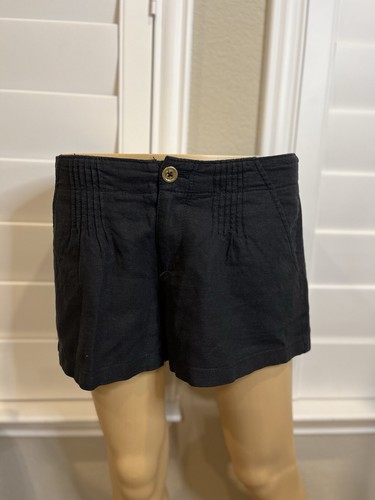 “JUICY COUTURE” LOW RISE BLACK LINEN SHORTS – SZ 2 - Picture 5 of 10