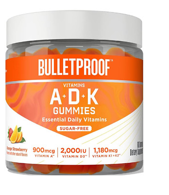 Sugar-Free Orange Strawberry Vitamins A+D+K Gummies, 60 Count, Keto Supplemen...