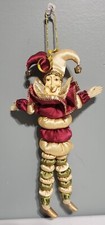 Wayne Kleski Katherine's Collection Jester Doll 10" Red Green  Gold Ornament