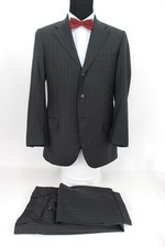 Polo Ralph Lauren Italy 3Btn Men  s Suit Gray Stripe Wool Light Strucutre 38R