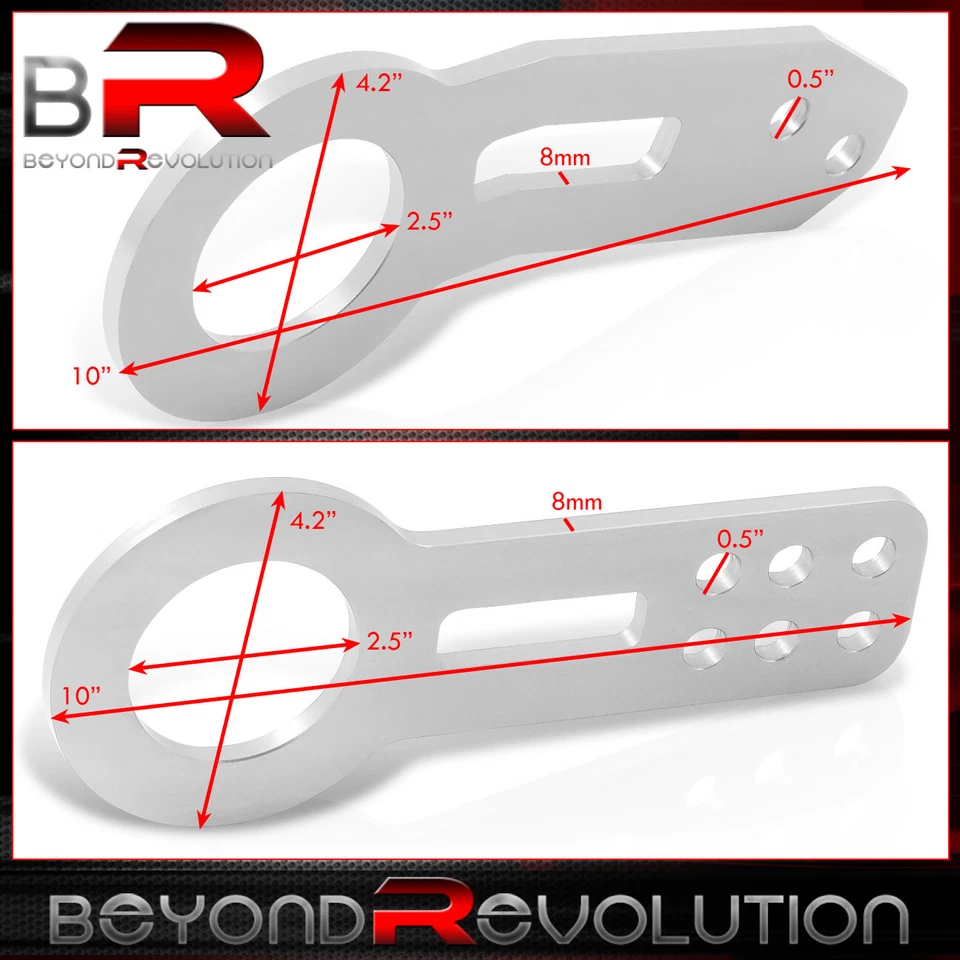 Kit Gancho de Remolque Universal 2" Anodizado Billet Aluminio Delantero Trasero JDM Plateado Foto 2 de 3