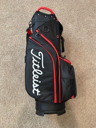 BRAND NEW Titleist Cart 14 Way Black/Black/Red Cart Bag - Picture 3 of 7