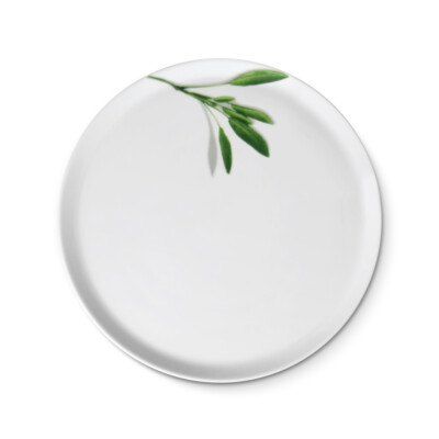 CreaTable - EUROPA KRÄUTER - Pizzateller SALBEI 33 cm aus Porzellan